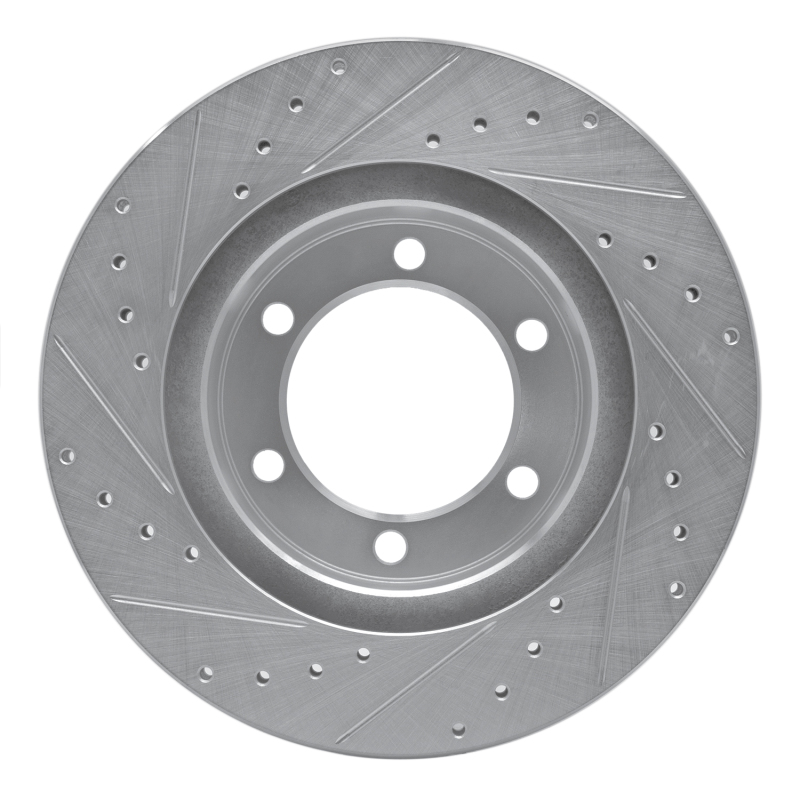 Toyota 4Runner Brake Rotor (1) - Front Right - R1 Concepts - Drilled & Slotted - Silver - `95-`04